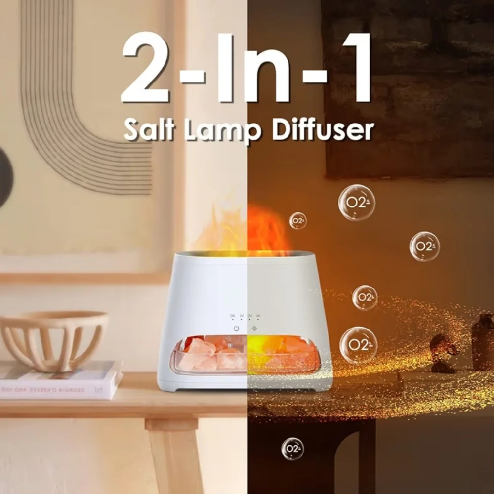 *Like New*SALKING 2-in-1 Himalayan Salt Lamp Essential Oil Diffuser & Humidifier